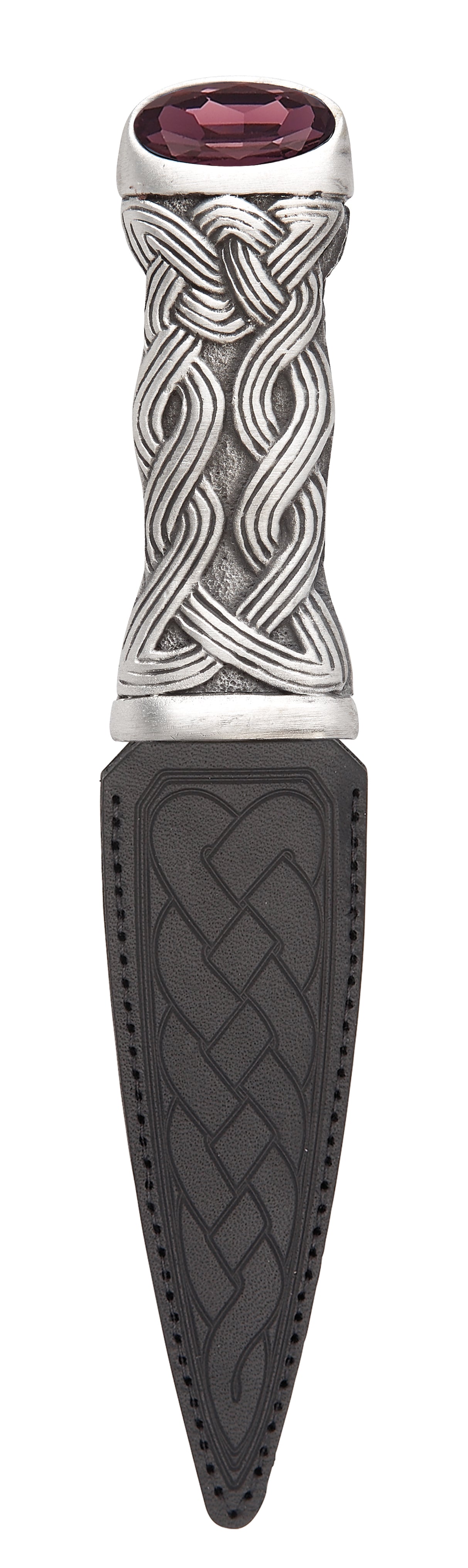 Earn Celtic Knot with Stone Matt Pewter Sgian Dubh