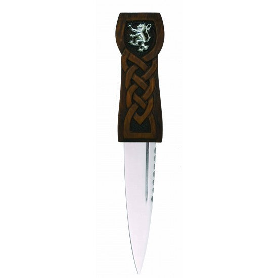 Celtic Handle Lion Rampant Clan Crest Wood Effect Sgian Dubh