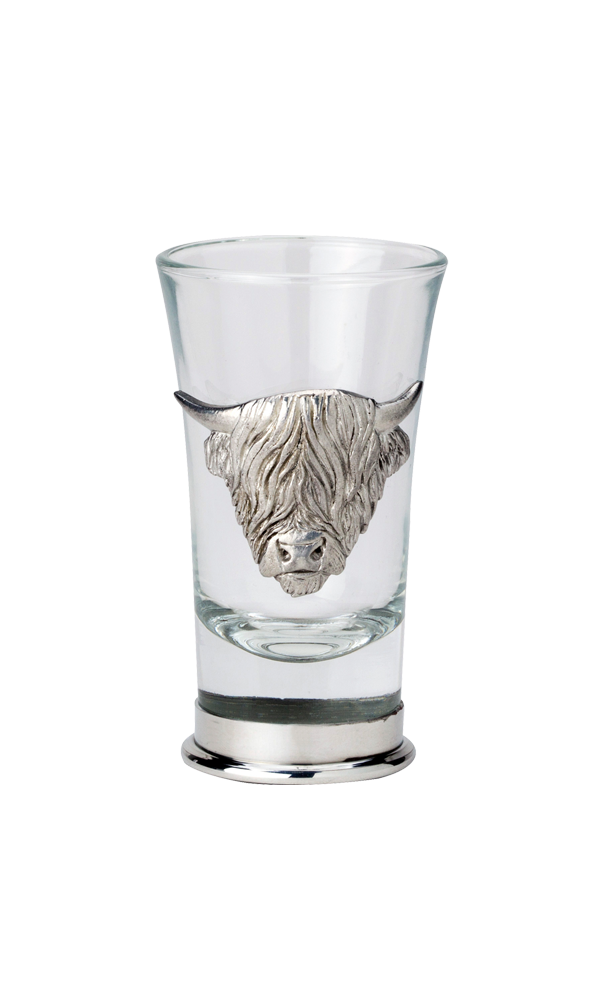 Highland Cow Pewter Shot Glass