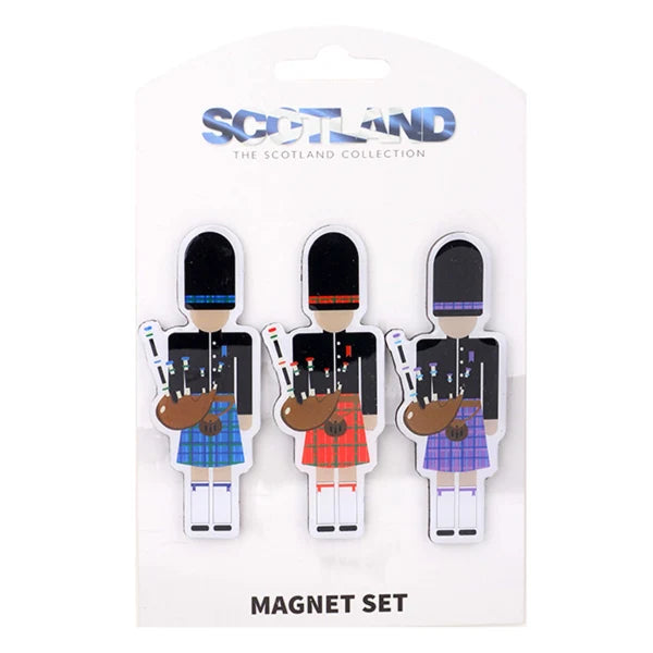 3 Pk Magnets - Scottish Piper