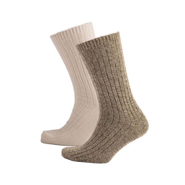 Merino Mix Walking Sock - Melange 2pack Stone/Cream Marl