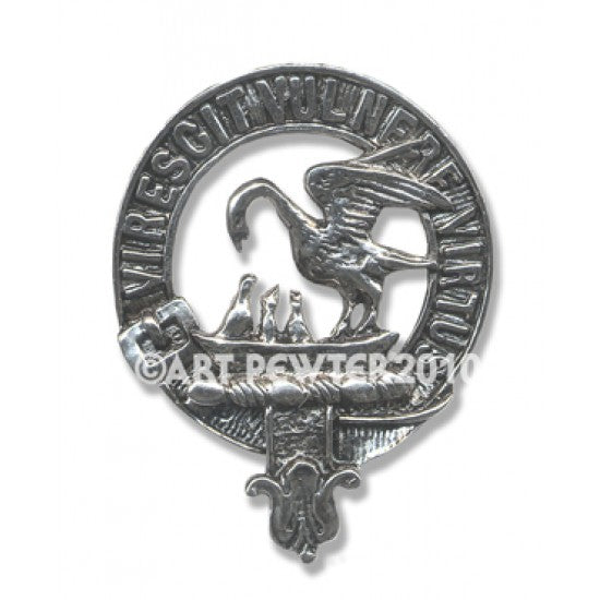 Pewter Clan Crest Hat Badge - Choose your clan N-Z