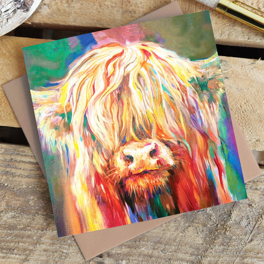 Baby Highland Cow Greetings Card