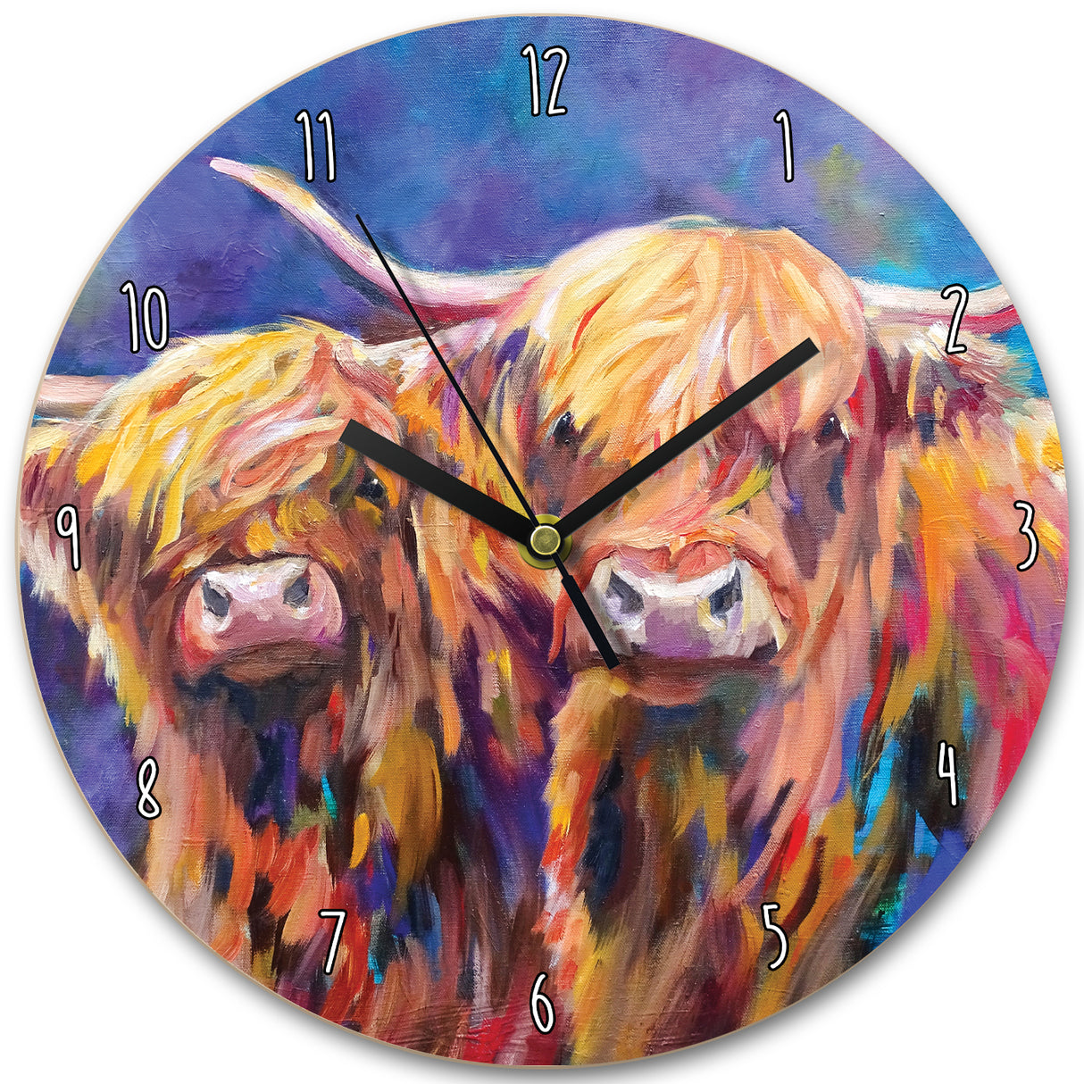 Cow Couple Wooden Clock