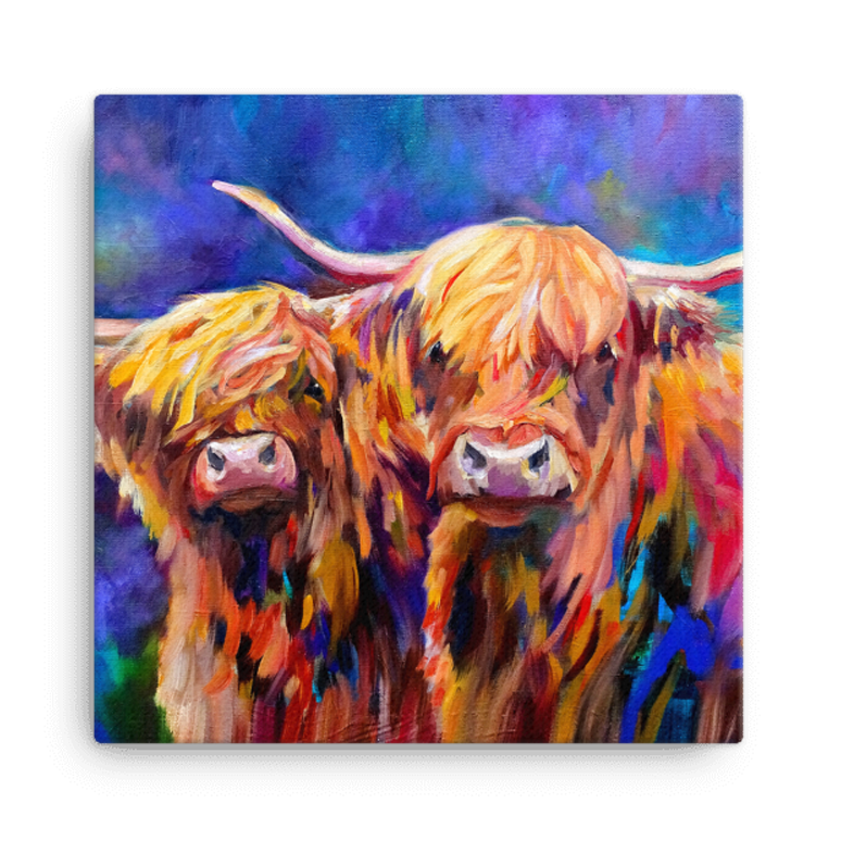 Cow Couple Mini Canvas (20cmx20cm)