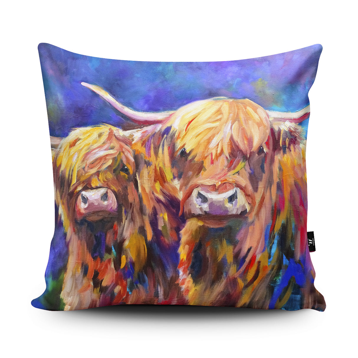 Cow Couple Vegan-Suede Cushion