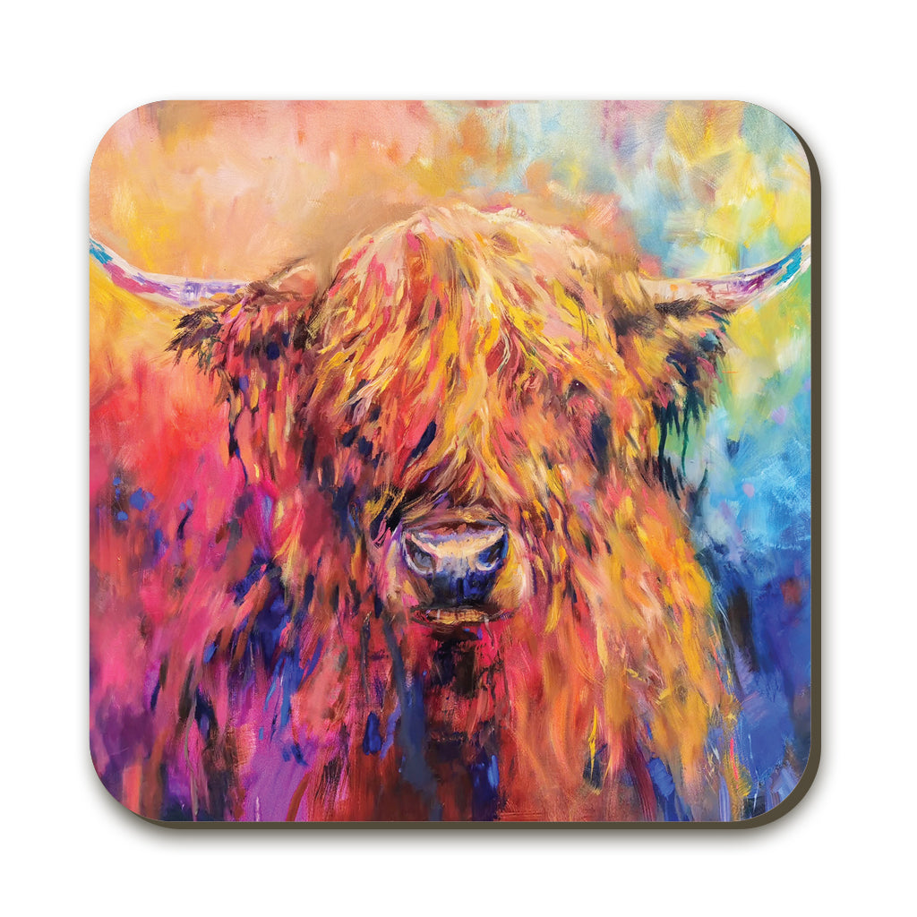 Rainbow Cow Coaster