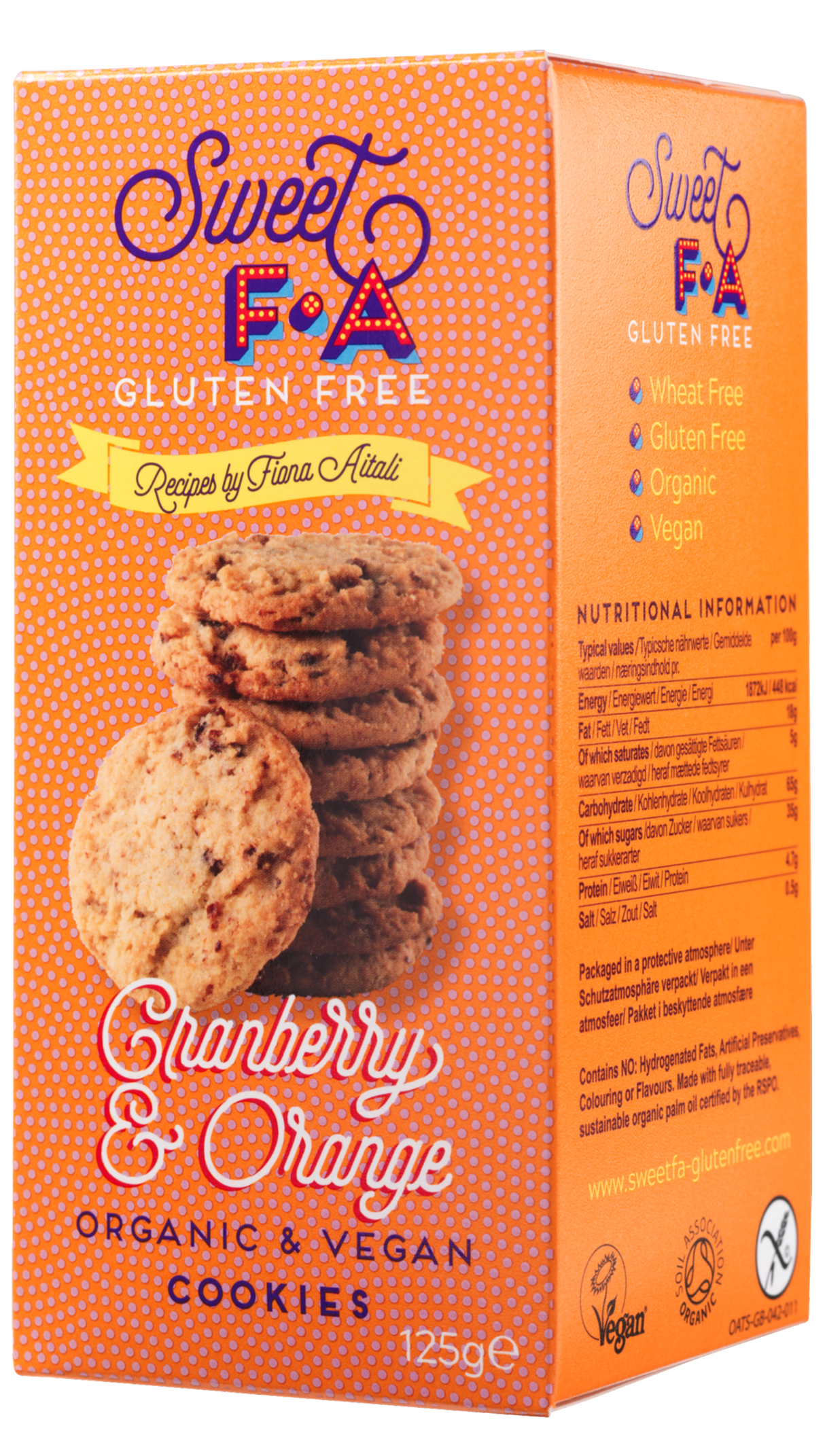 125g Sweet FA - Gluten Free Cranberry & Orange Cookies