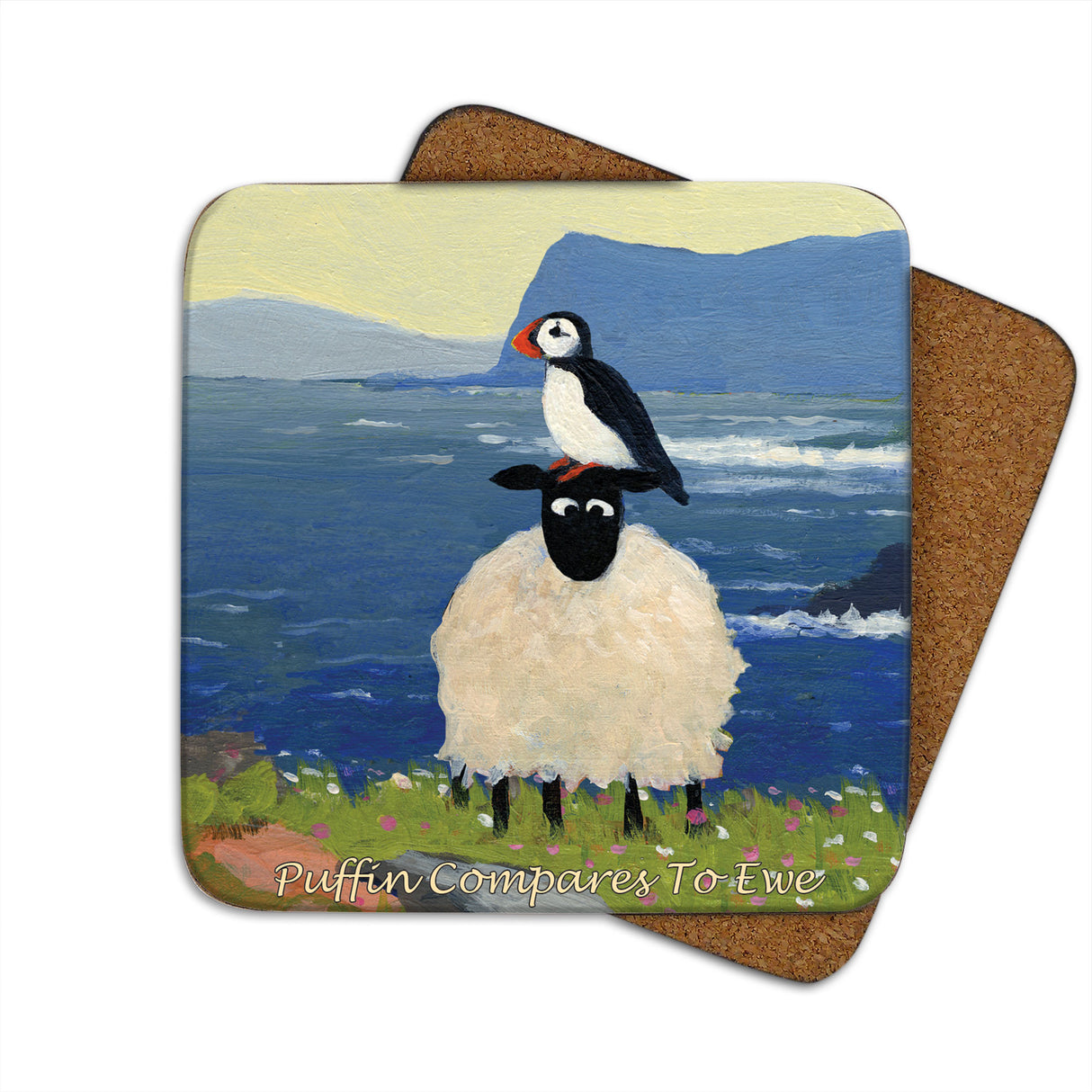 Puffin Compares To Ewe Thomas Joseph Coaster