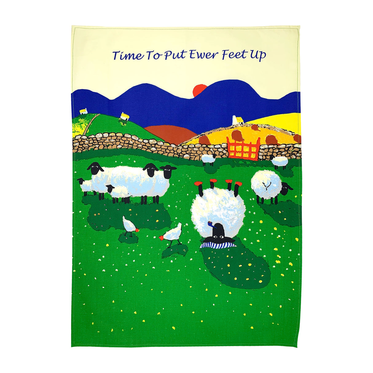 Time To Put Ewer Feet Up Thomas Joseph Tea Towel