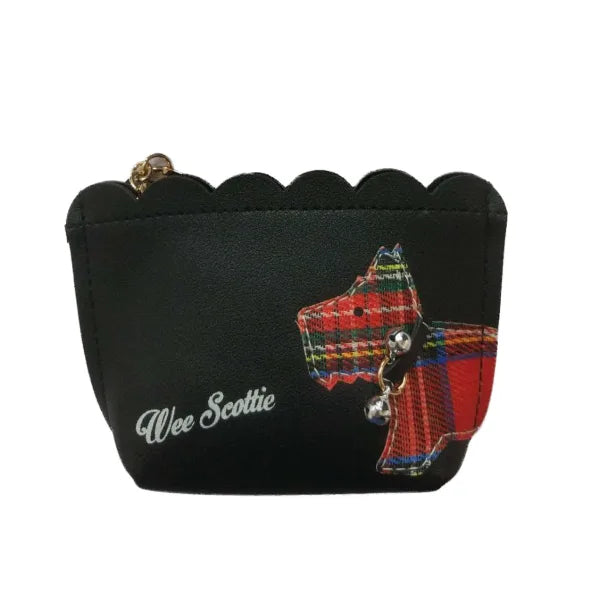 Tartan Scottie Purse With Bells - Black