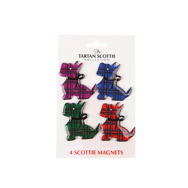 4 Pk Magnets - Tartan Scottie Dog Magnets