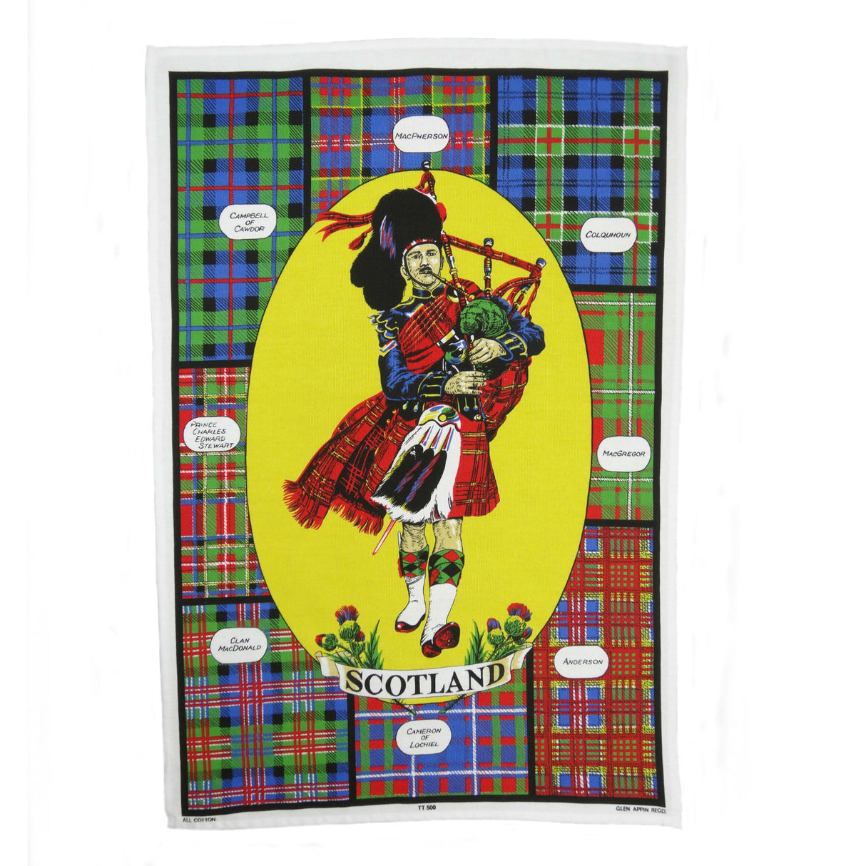 Tartan Piper Tea Towel