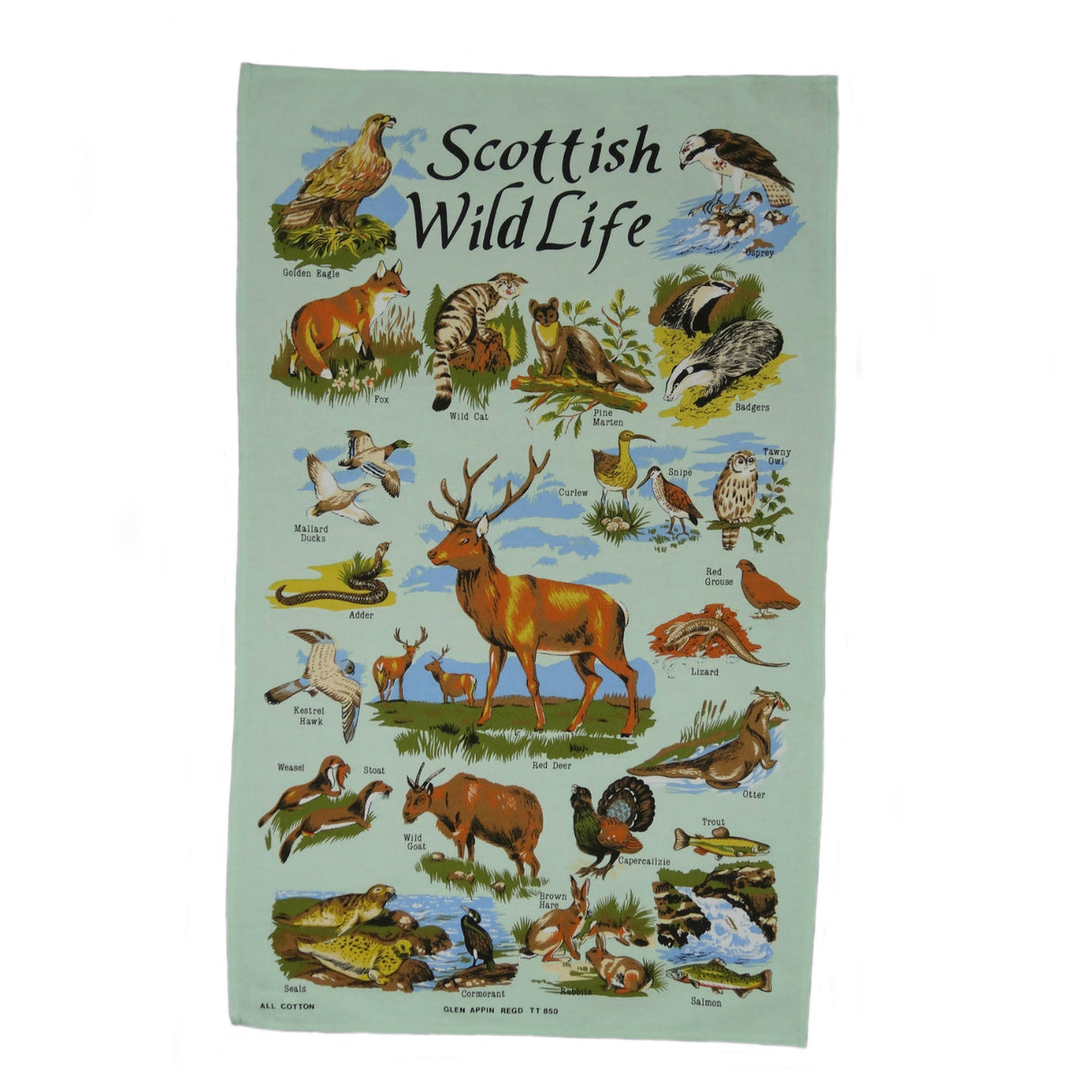 Scottish Wildlife Tea Towel