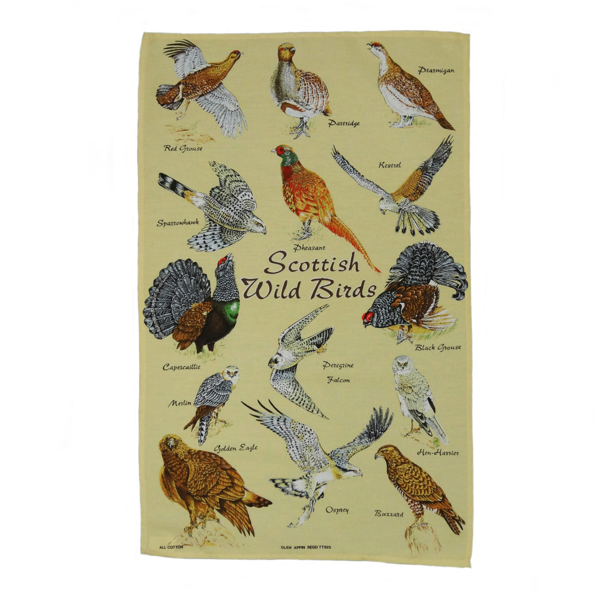 Scottish Wild Birds Tea Towel