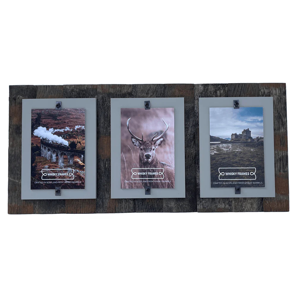 Kiln Triple Whisky Barrel Frame (3 x 4” x 6” picture sizes)