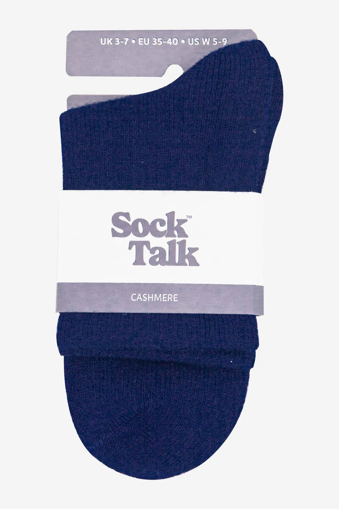 Ladies Navy Blue Cashmere Socks