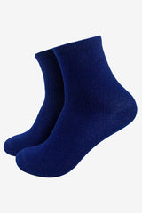 Ladies Navy Blue Cashmere Socks