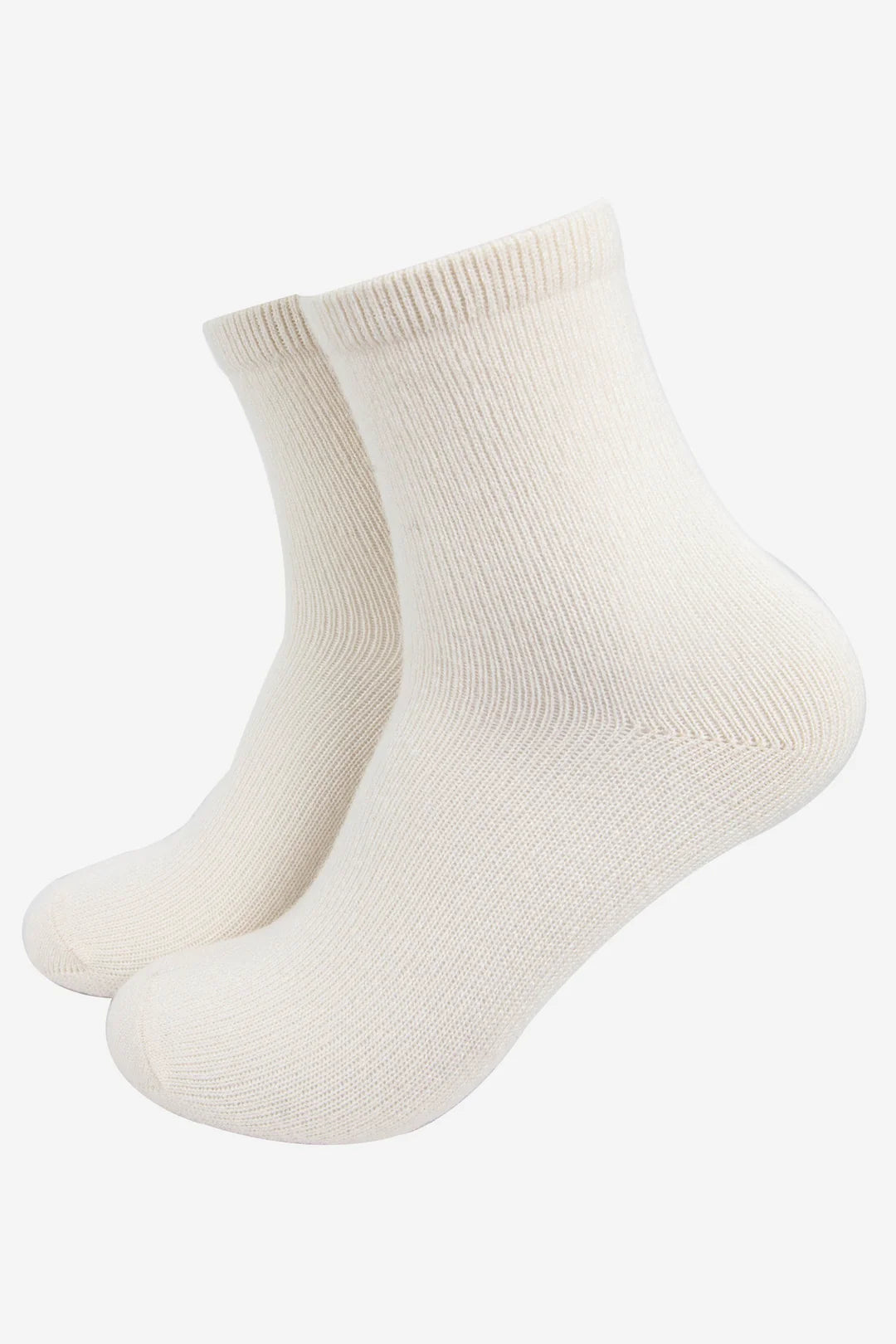 Ladies Cream Cashmere Socks