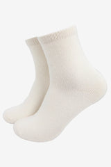 Ladies Cream Cashmere Socks