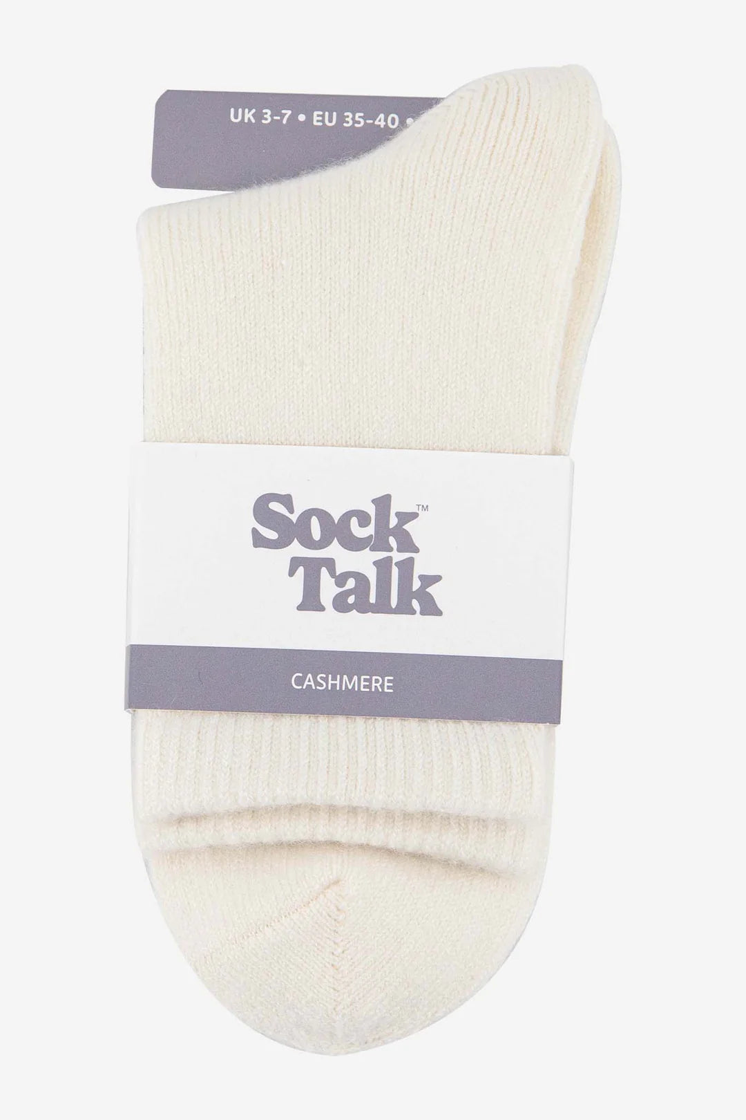 Ladies Cream Cashmere Socks