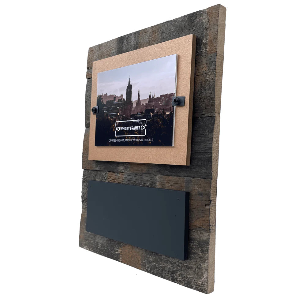 Kiln Chalkboard Message Whisky Barrel Frame (4” x 6” picture size)