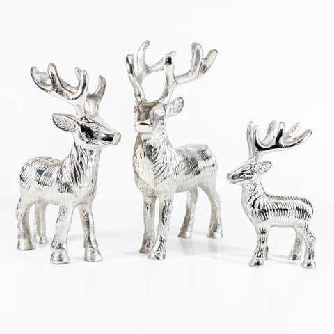 Large Silver Aluminium Highland  Stag (19cm)