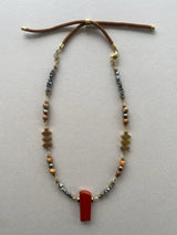 Red Jasper, Maifan & Nugget Necklace