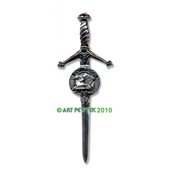 Pewter Clan Crest Kilt Pin - Choose Your Clan A-M