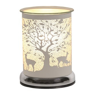 Red Deer Family in The Woods White Touch Electric Wax Melter 17cm High