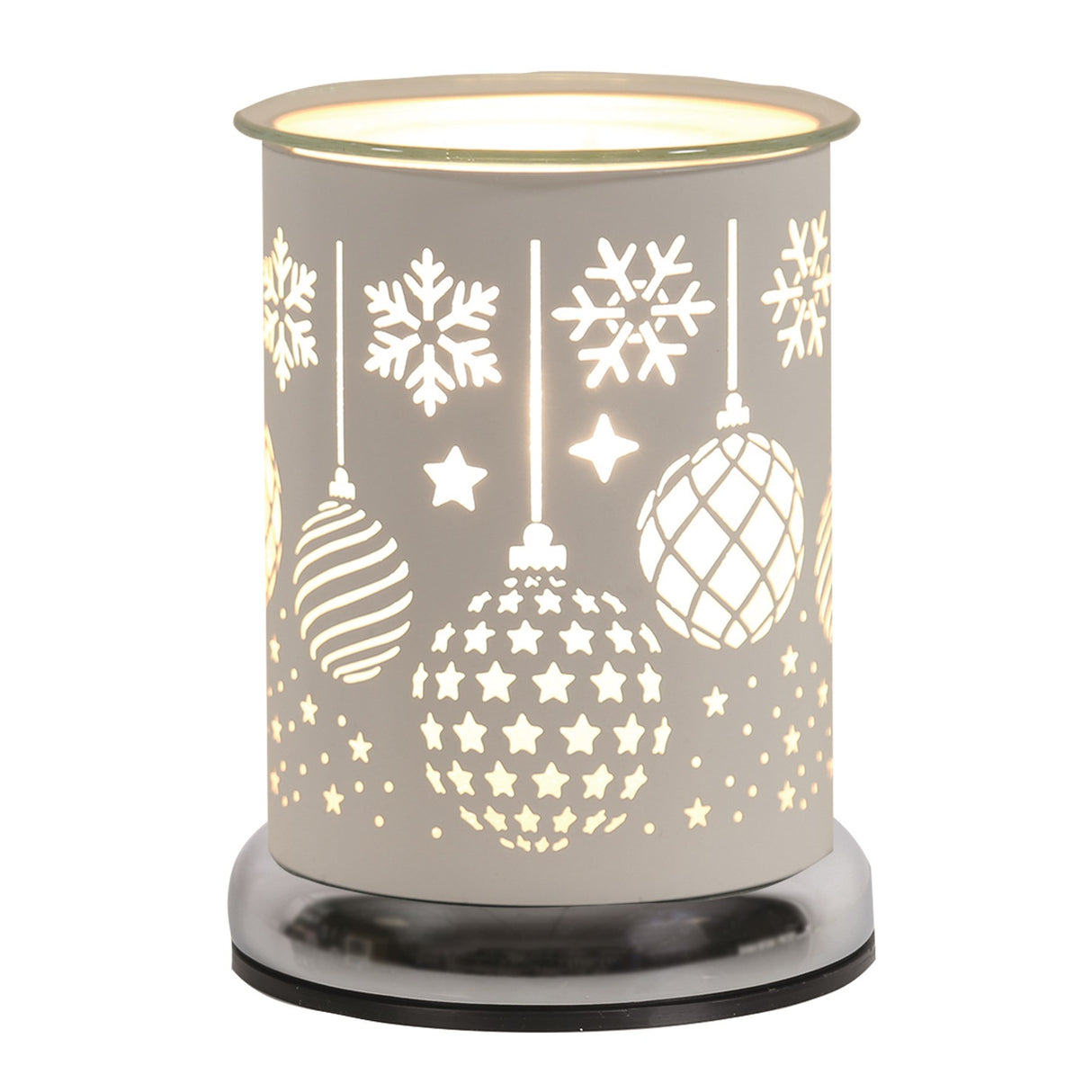 Christmas Baubles White Touch Electric Wax Melter 17cm High