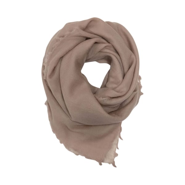 100% Cashmere Feather Fringe Scarf - Blush