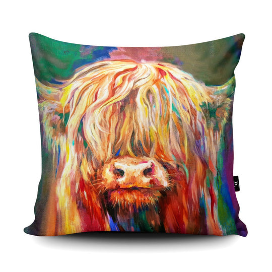 Baby Highland Cow Vegan-Suede Cushion