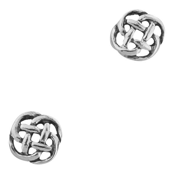 Celtic Four Loop Knot Silver Stud Earrings