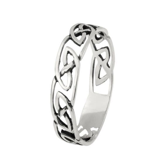 Fine Open Celtic Twist Silver Plated Ring