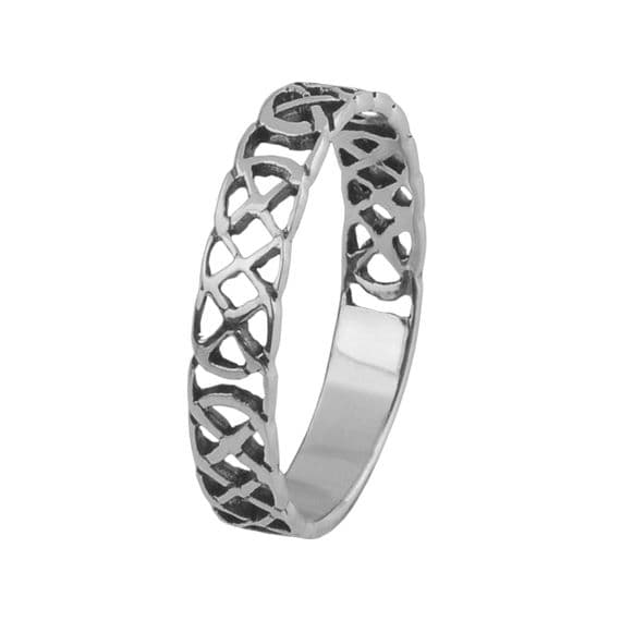 Open Celtic with Bar Silver Plated Ring