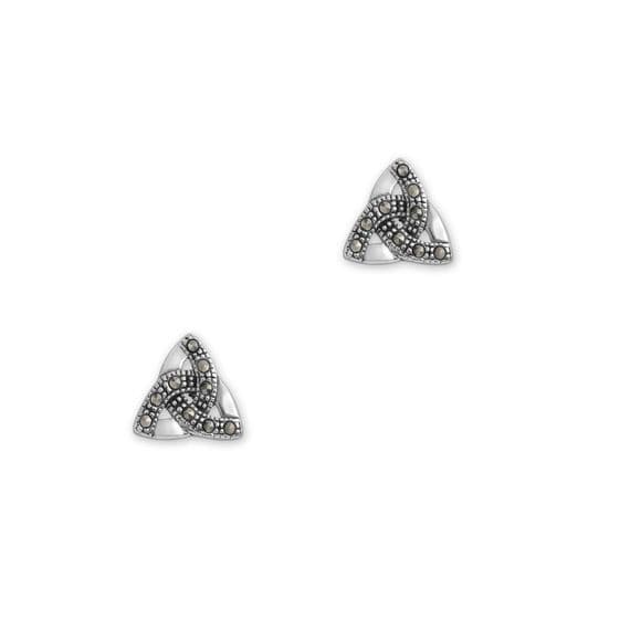 Celtic Trinity Knot Marcasite Stud Earring