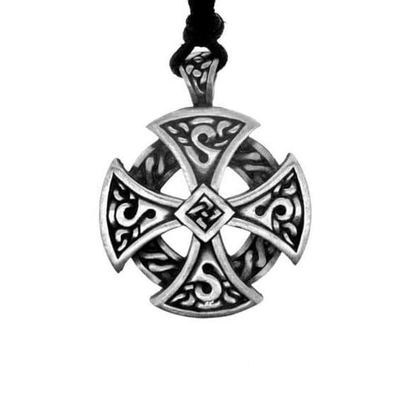 Ring Cross Pewter Pendant