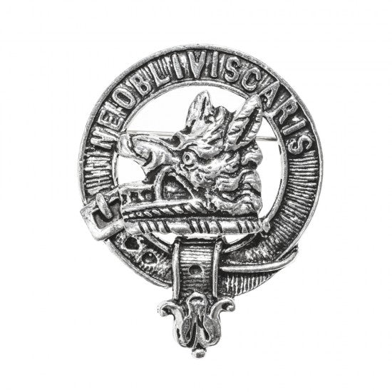 Pewter Clan Crest Hat Badge - Choose your clan A-M