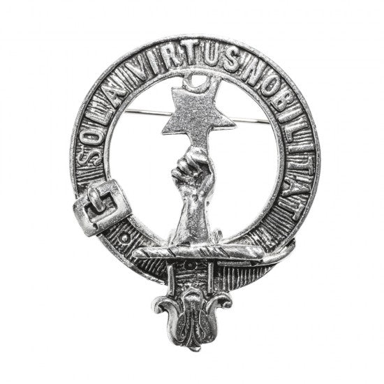 Pewter Clan Crest Hat Badge - Choose your clan A-M