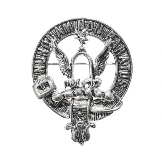 Pewter Clan Crest Hat Badge - Choose your clan A-M