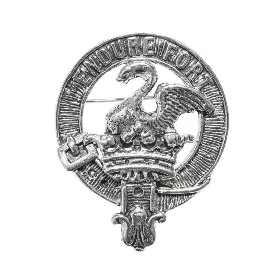 Pewter Clan Crest Hat Badge - Choose your clan A-M