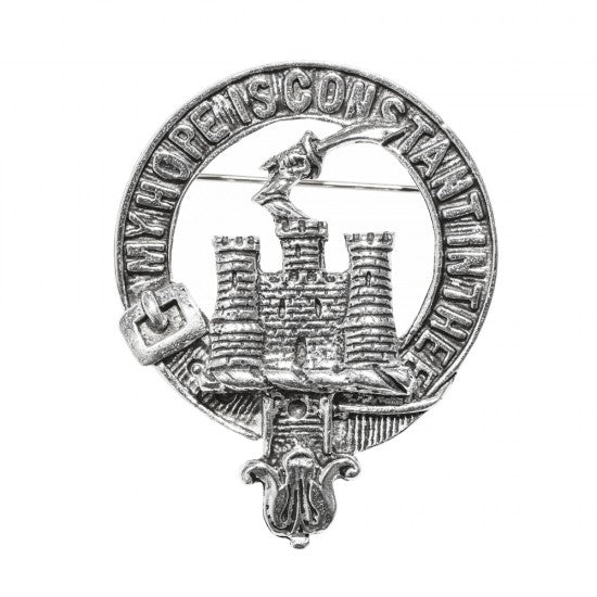 Pewter Clan Crest Hat Badge - Choose your clan A-M