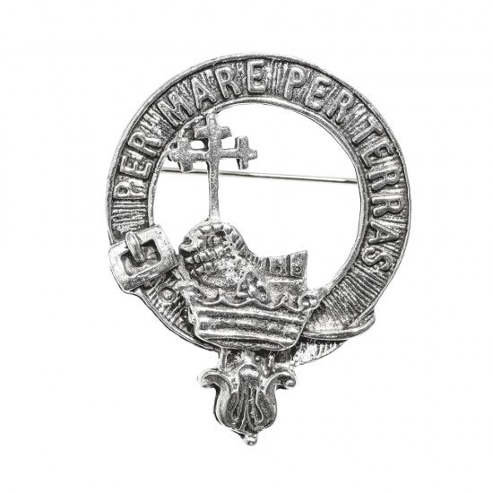 Pewter Clan Crest Hat Badge - Choose your clan A-M