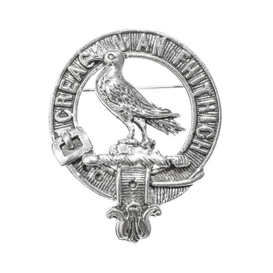 Pewter Clan Crest Hat Badge - Choose your clan A-M