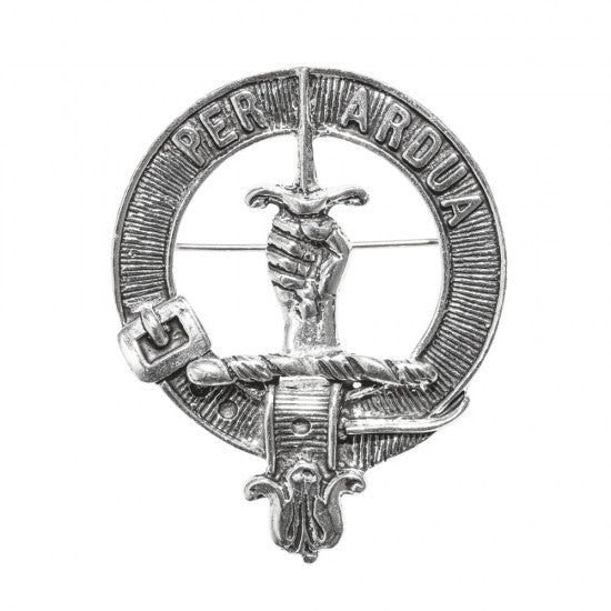 Pewter Clan Crest Hat Badge - Choose your clan A-M