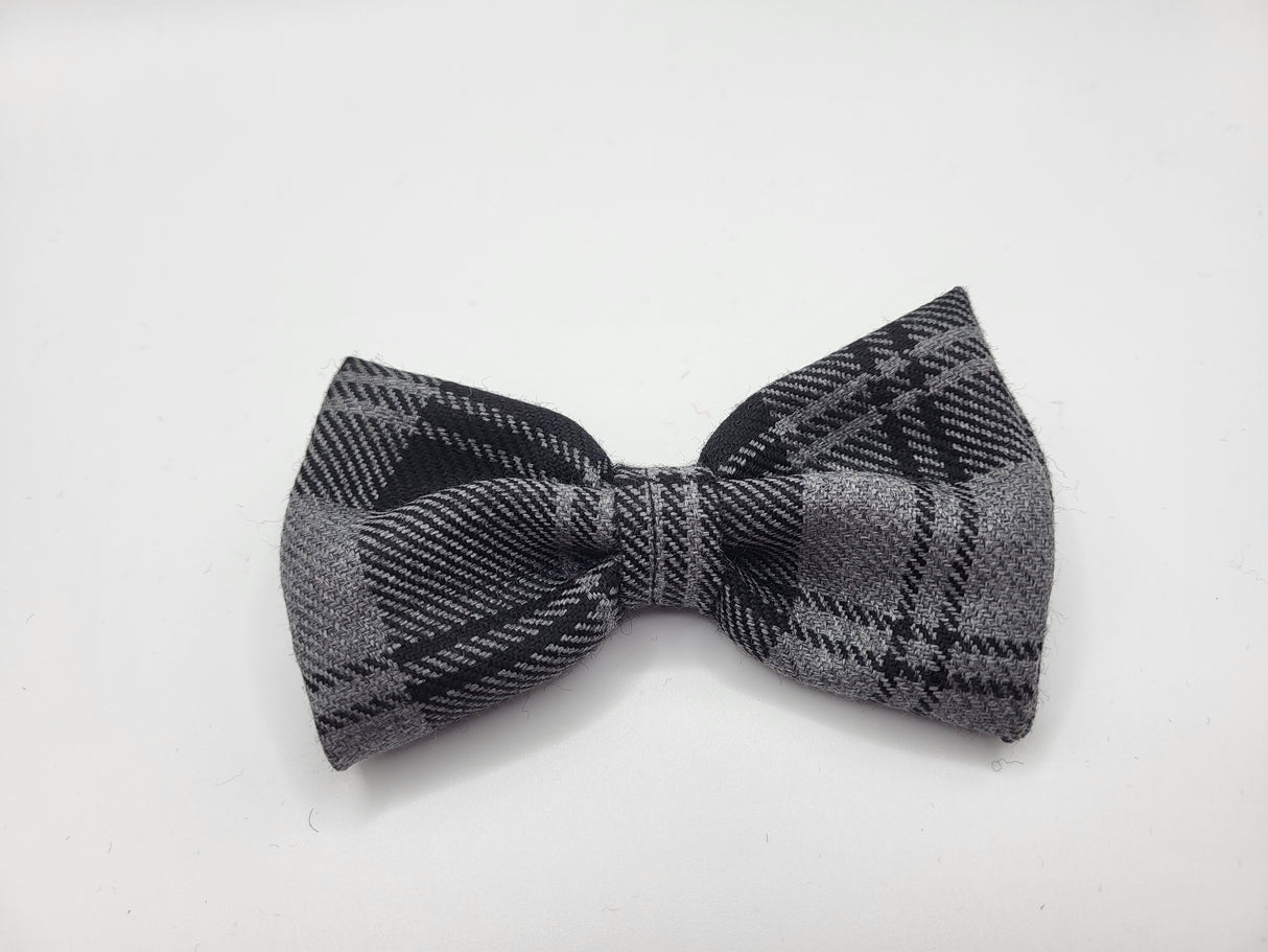 Douglas Grey Tartan Dog Bow Tie