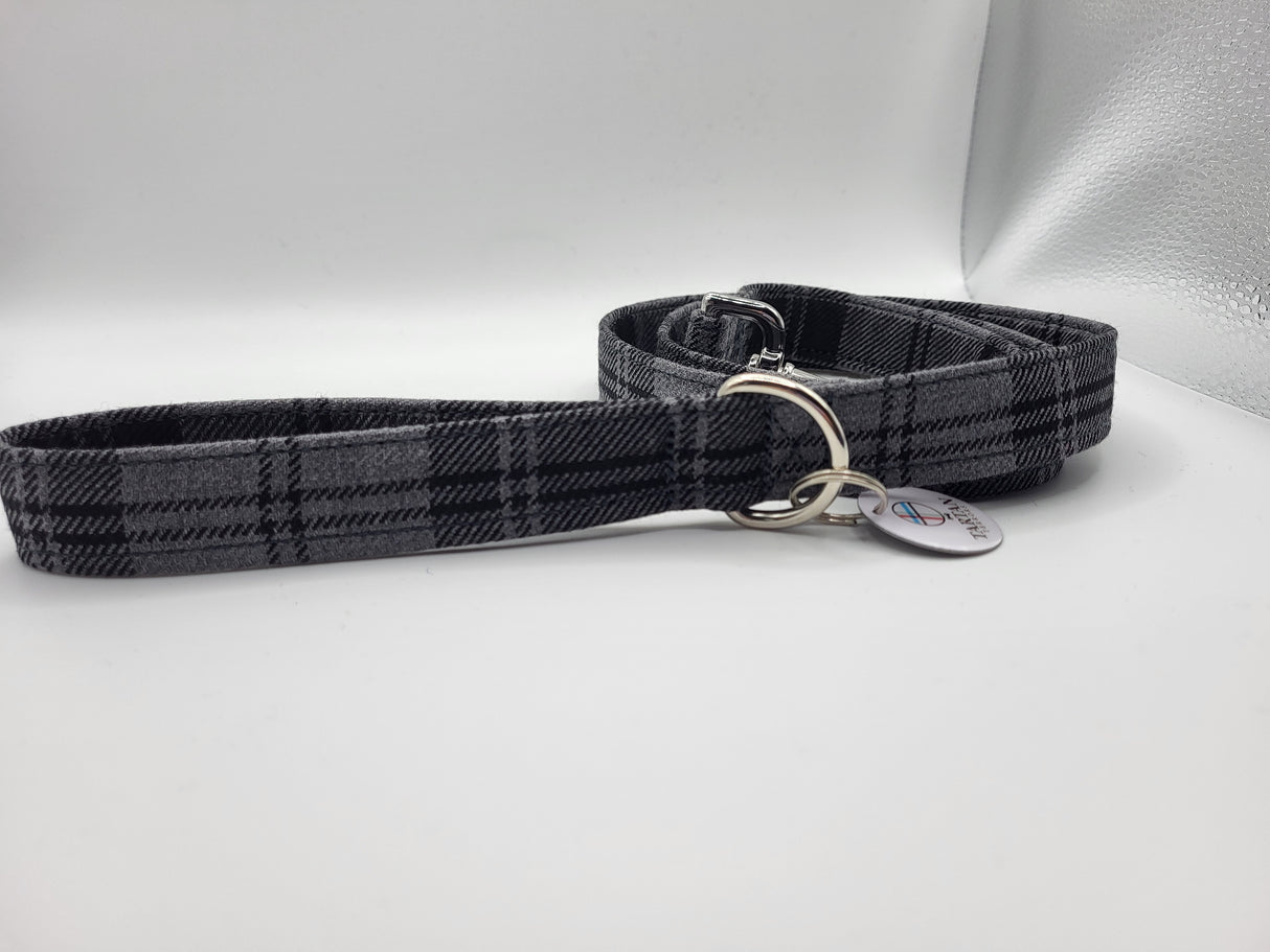 Douglas Grey Tartan Dog Lead Approx 123 cm long, 25mm wide