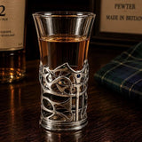 Pewter With Enamelled Dot Holder & Shot Glass