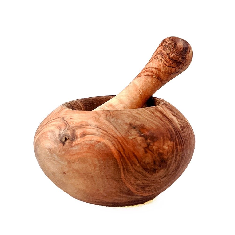 Olive Wood Small Pestle And Mortar Set